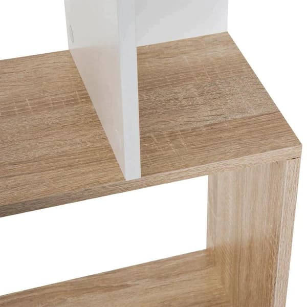 Rootz reol - S Shape reol - 5-lags - Brun/Hvid - 60 cm x 24 cm x 184,5 cm