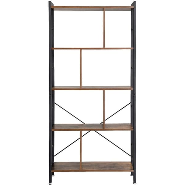 Rootz Reol - Reoler - Industriel - Træ - Jernramme - 74 x 30 x 154,5 cm (LxBxH)