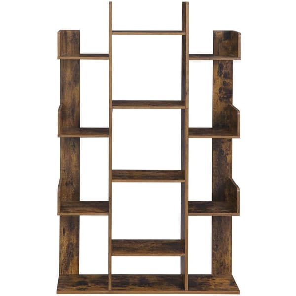 Rootz Bokhylla med 13 fack - Bokställ - Bokstöd - Fristående skåp - Trä - Industriell - Brun - 86 x 25 x 140 cm