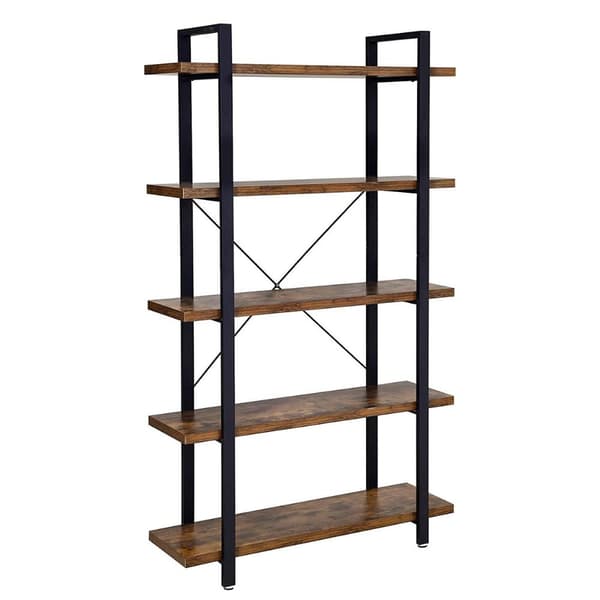 Rootz-kirjahylly - Vintage-kaappi - Kirjahyllyt - 5 kerrosta - harmaa/musta - 105 x 33,5 x 177,5 cm (PxLxK)