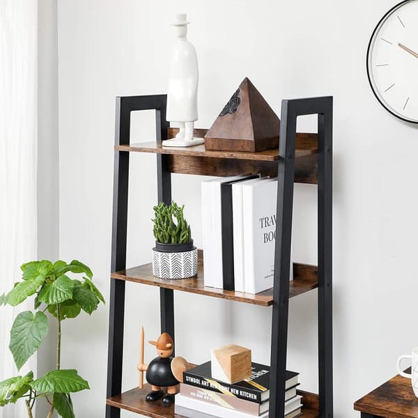 Rootz Ladderkast - Stående reol 4 lag - Industriel - Brun - 56 x 34 x 137,5 cm (LxBxH)