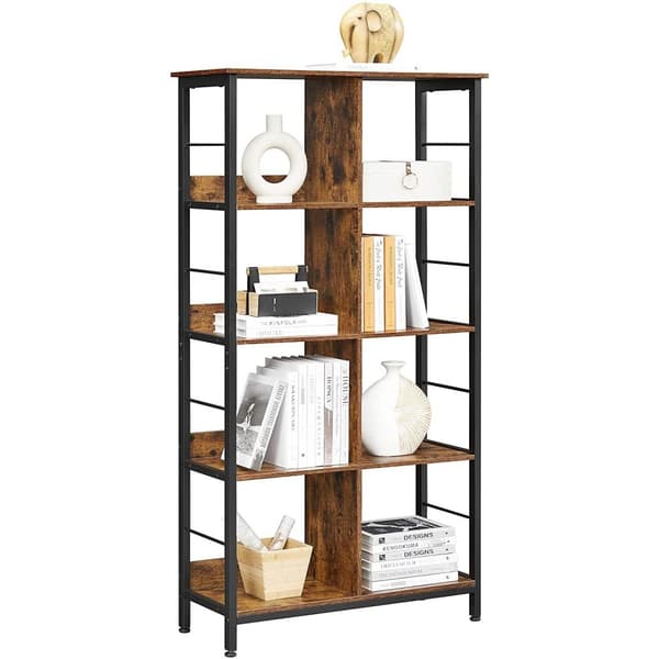 Rootz reol - Opbevaringsskab - 8 rum - Brun - Sort - Forarbejdet træ - Metal - 80 x 33 x 149 cm