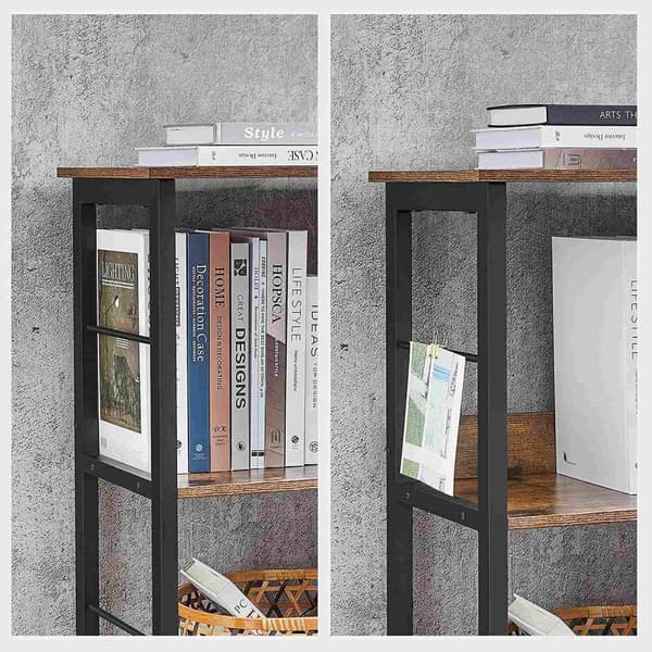 Rootz Bogreol - Rumskab - Opbevaringsskab - Brun - Sort - Forarbejdet træ - Metal - 120 x 33 x 80 cm