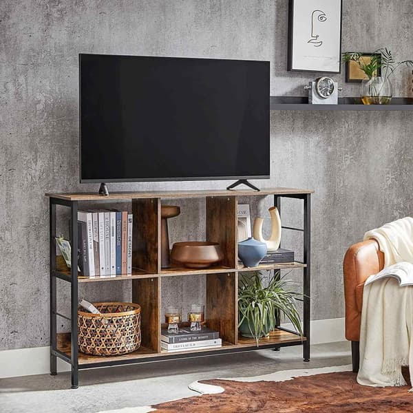 Rootz Bogreol - Rumskab - Opbevaringsskab - Brun - Sort - Forarbejdet træ - Metal - 120 x 33 x 80 cm