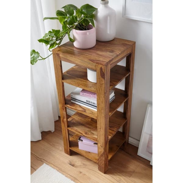 Rootz kirjahylly - Säilytyskaappi - 5 tasoa - Massiivipuu - - 44 x 44 x 105 cm - Ruskea