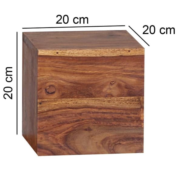Rootz Vägghyllor - Set med 4 - Block - 25/20 cm - Brun - Massivt trä - - Dekoration