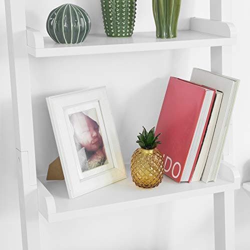 Rootz White Modern 5 Tasor Puiset Tikkaat Hylly-Säilytys Esittely Hyllyt Seinähylly Kirjahylly