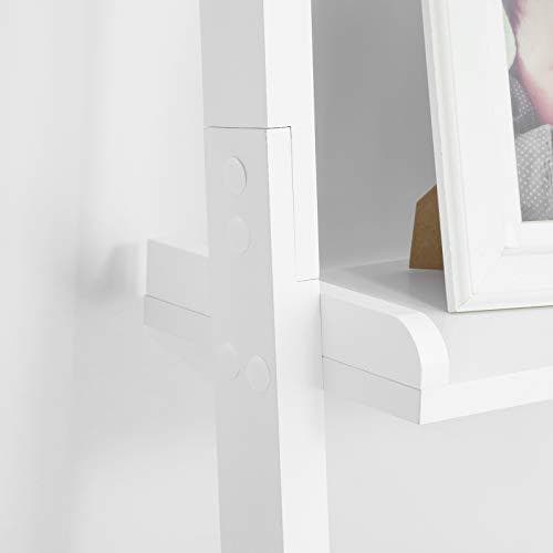 Rootz White Modern 5 Tasor Puiset Tikkaat Hylly-Säilytys Esittely Hyllyt Seinähylly Kirjahylly