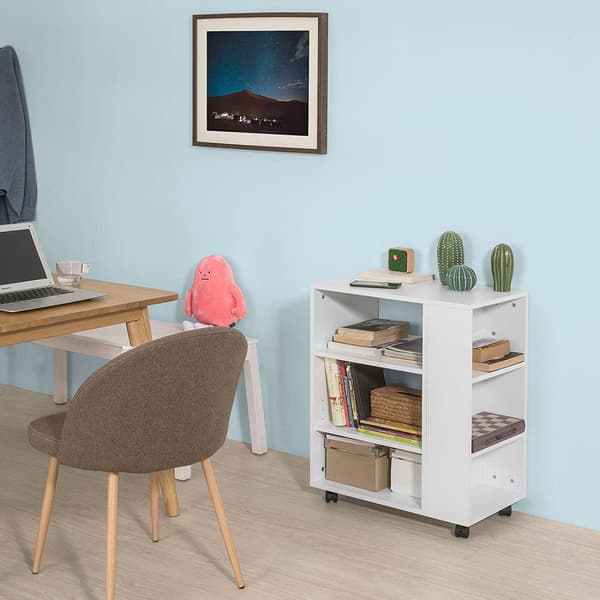 Rootz 3 etagers opbevaringshylde på hjul- Skrivebordsside Printerhylde- Bogreol Sidebord Endebord