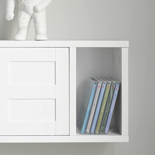 Rootz Flytande vägghylla - Väggförvaringsskåp med skjutdörrar - B75 x D20 x H23cm