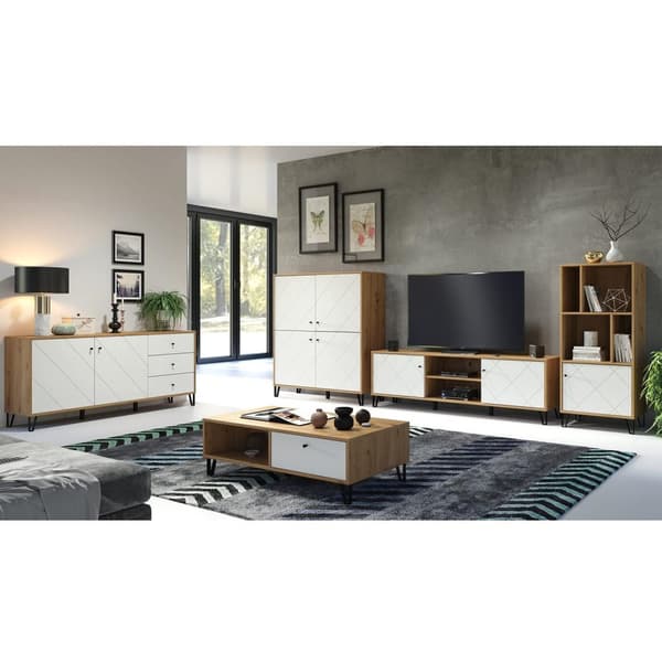 Rootz Living Room Sideboard - Stylish Furniture Piece for Your Home - Elegant Storage Solution in Artisan Oak/White