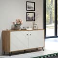 Miniatyrbild 5 av 8: Rootz Living Room Sideboard - Storage Console - TV Cabinet - Oak & White Design - Modern Furniture - Artisan Oak/White - 123x76x40 cm