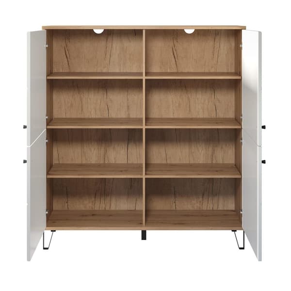 Rootz Bathroom Dresser - Storage Cabinet - Bath Organizer - Scandinavian Design - White Matt with Artisan Oak - 36x79x29 cm