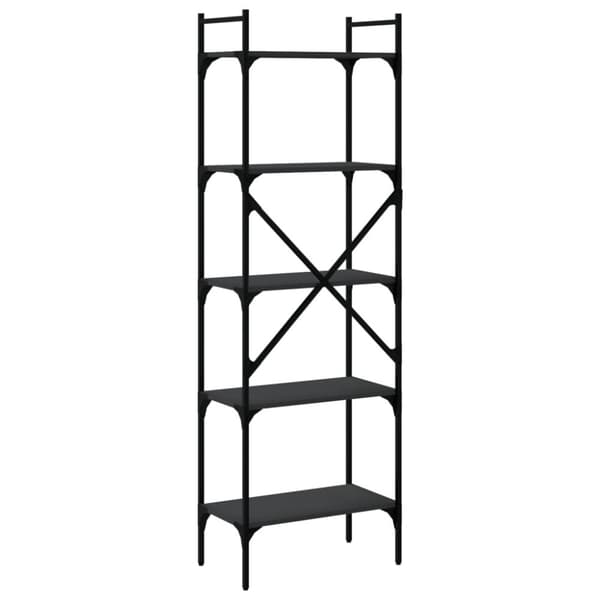 vidaXL bogreol med 5 hylder 56x31,5x174 cm konstrueret træ sort