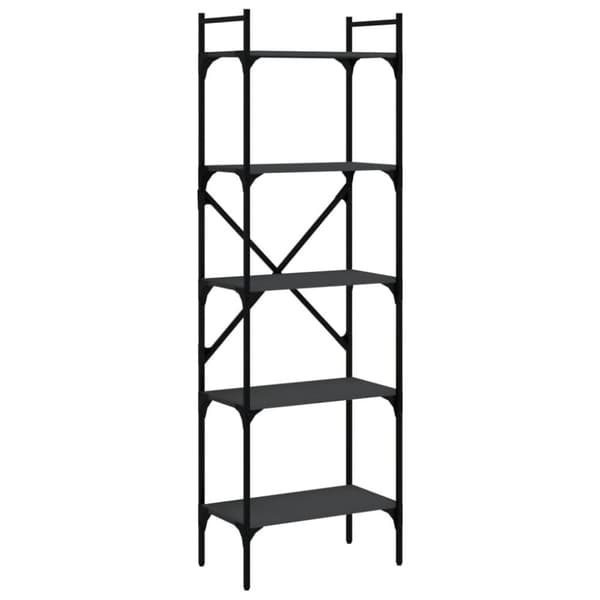 vidaXL Bokhylla med 5 hyllplan svart 56x31,5x174 cm konstruerat trä