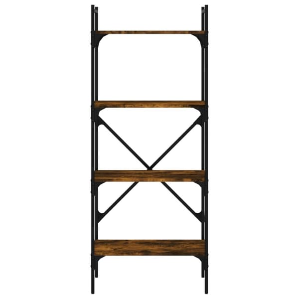 vidaXL bogreol med 4 hylder 56x31,5x138,5 cm konstrueret træ røget eg