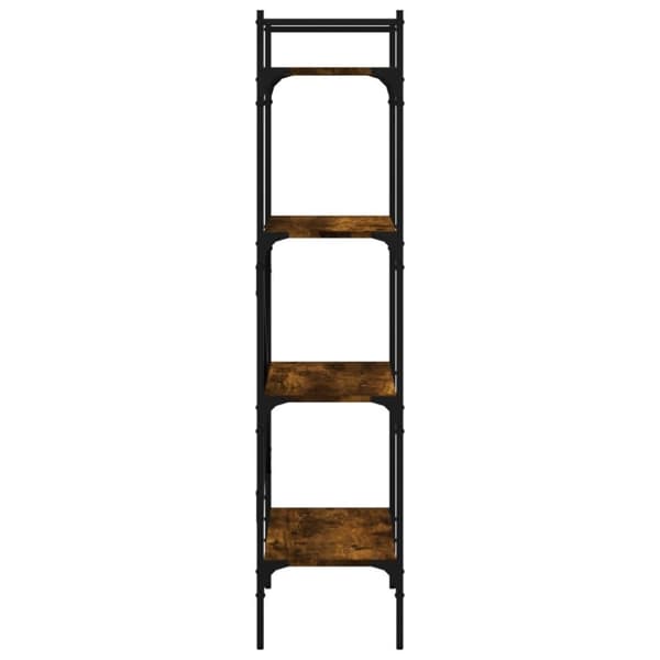 vidaXL bogreol med 4 hylder 56x31,5x138,5 cm konstrueret træ røget eg