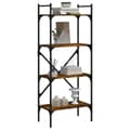 Miniatyrbillede 2 af 10: vidaXL bogreol med 4 hylder 56x31,5x138,5 cm konstrueret træ røget eg
