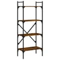 Miniatyrbillede 1 af 10: vidaXL bogreol med 4 hylder 56x31,5x138,5 cm konstrueret træ røget eg