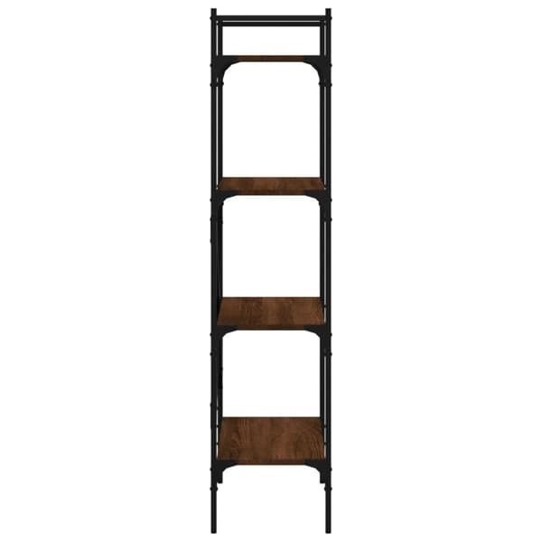 vidaXL bogreol med 4 hylder 56x31,5x138,5 cm konstrueret træ brunt eg