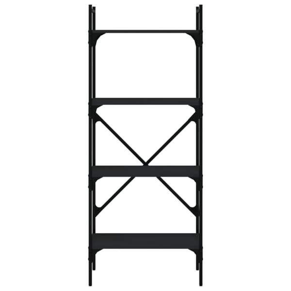 vidaXL bogreol med 4 hylder 56x31,5x138,5 cm konstrueret træ sort