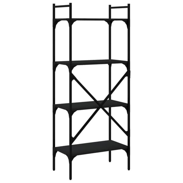 vidaXL bogreol med 4 hylder 56x31,5x138,5 cm konstrueret træ sort