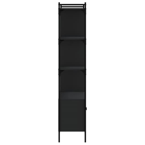 vidaXL bogreol med låger 76,5x30x154,5 cm konstrueret træ sort