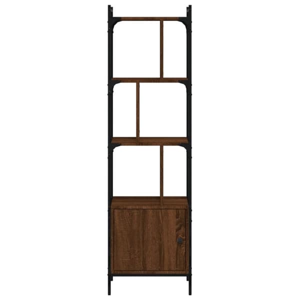 vidaXL bogreol med låge 44,5x30x154,5 cm konstrueret træ røget egetræ