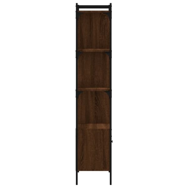 vidaXL bogreol med låge 44,5x30x154,5 cm konstrueret træ røget egetræ