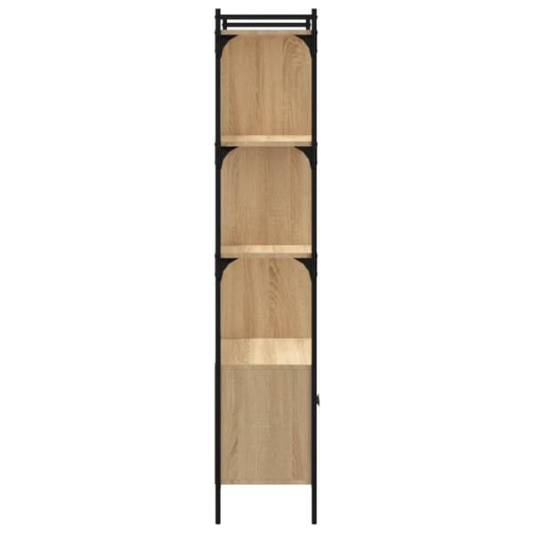 vidaXL Bokhylle med dører sonoma eik 76,5x30x154,5 cm konstruert tre