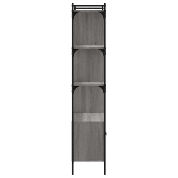 vidaXL bogreol med låger 76,5x30x154,5 cm konstrueret træ grå sonoma