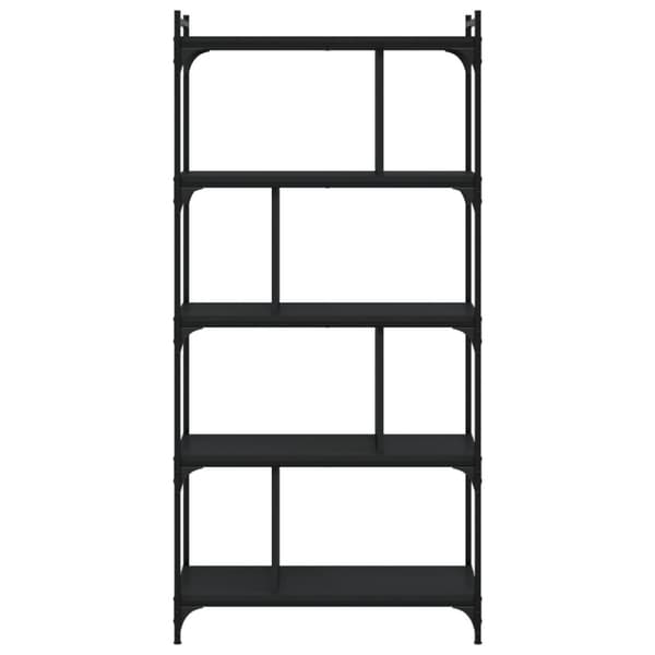 vidaXL Bokhylla 5 hyllplan svart 76x32x158 cm konstruerat trä