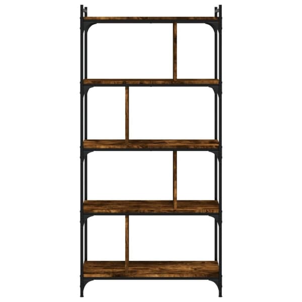vidaXL bogreol 76x32x158 cm 5 hylder konstrueret træ røget eg