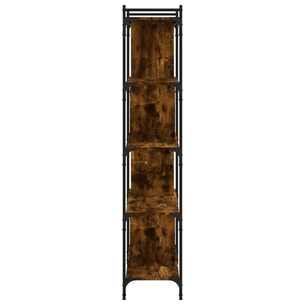 vidaXL bogreol 76x32x158 cm 5 hylder konstrueret træ røget eg