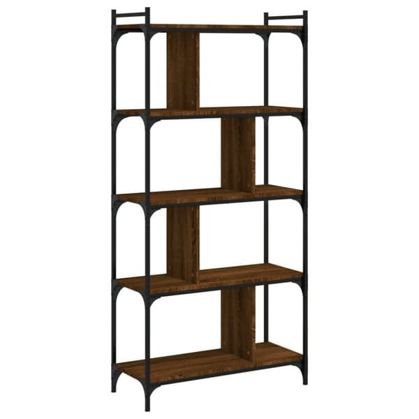 vidaXL bogreol 76x32x158 cm 5 hylder konstrueret træ brunt eg