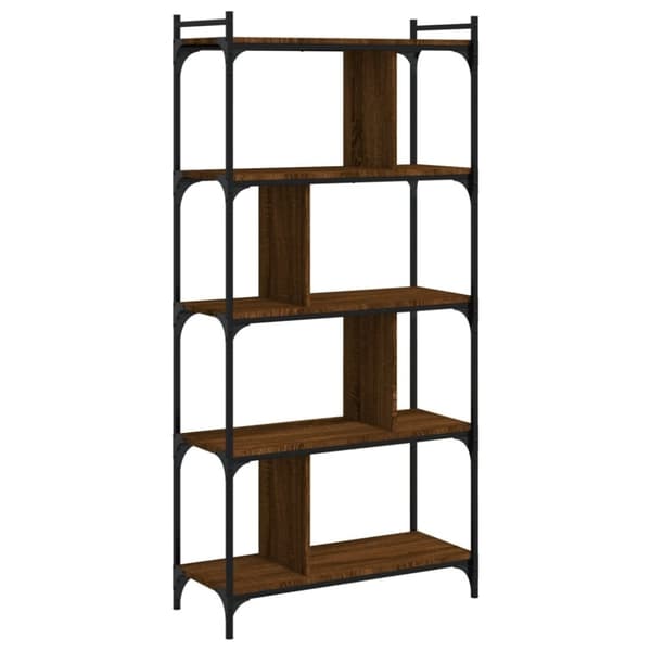 vidaXL bogreol 76x32x158 cm 5 hylder konstrueret træ brunt eg