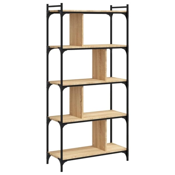 vidaXL Bokhylle 5 etasjer sonoma eik 76x32x158 cm konstruert tre