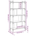 Miniatyrbilde 9 av 10: vidaXL Bokhylle 5 etasjer sonoma eik 76x32x158 cm konstruert tre