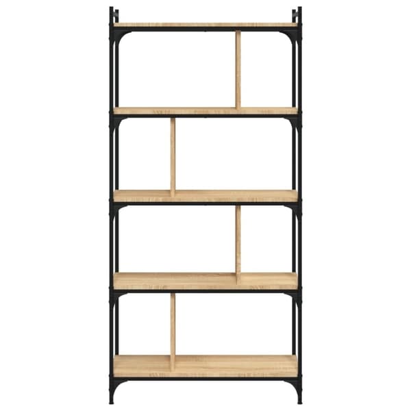 vidaXL bogreol 76x32x158 cm 5 hylder konstrueret træ sonoma-eg