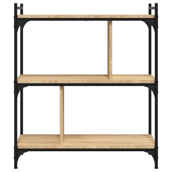 vidaXL bogreol 76x32x88 cm 3 hylder konstrueret træ sonoma-eg