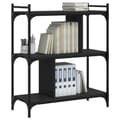 Miniatyrbillede 3 af 10: vidaXL bogreol med 3 hylder 76x32x88 cm konstrueret træ sort