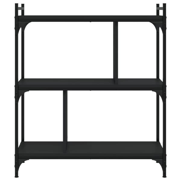 vidaXL bogreol med 3 hylder 76x32x88 cm konstrueret træ sort