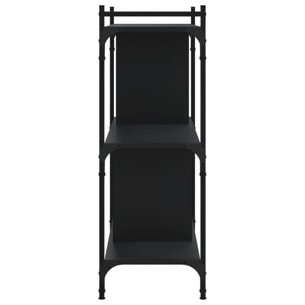vidaXL bogreol med 3 hylder 76x32x88 cm konstrueret træ sort