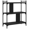 Miniatyrbillede 6 af 10: vidaXL bogreol med 3 hylder 76x32x88 cm konstrueret træ sort