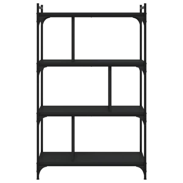 vidaXL bogreol med 4 hylder 76x32x123 cm konstrueret træ sort