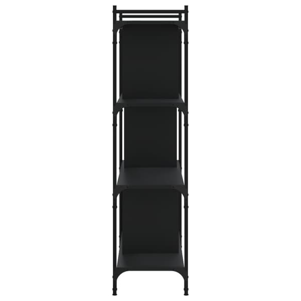 vidaXL bogreol med 4 hylder 76x32x123 cm konstrueret træ sort