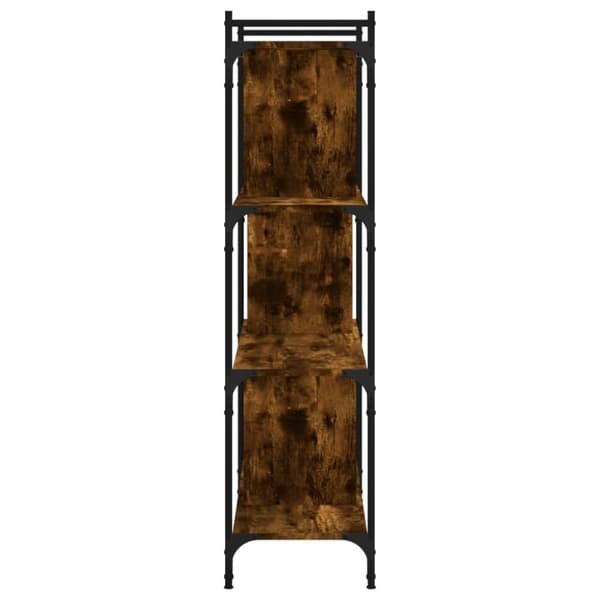 vidaXL bogreol 76x32x123 cm 4 hylder konstrueret træ røget eg