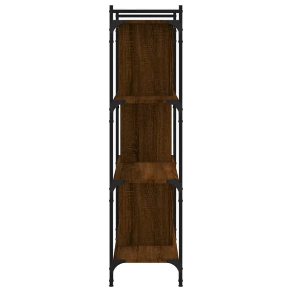 vidaXL bogreol 76x32x123 cm 4 hylder konstrueret træ brunt eg