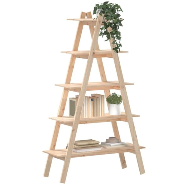 vidaXL Hylla A-formad 5 hyllor 110x40x180,5 cm massiv furu