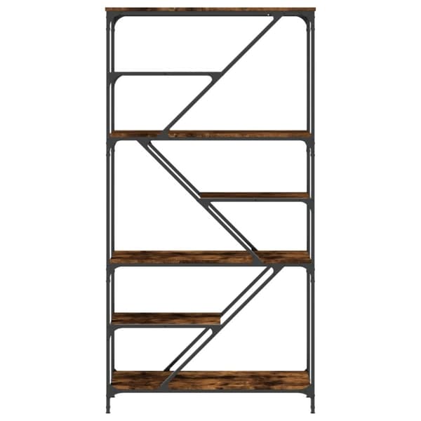 vidaXL Bokhylla rökfärgad ek 91x36x176 cm konstruerat trä och stål